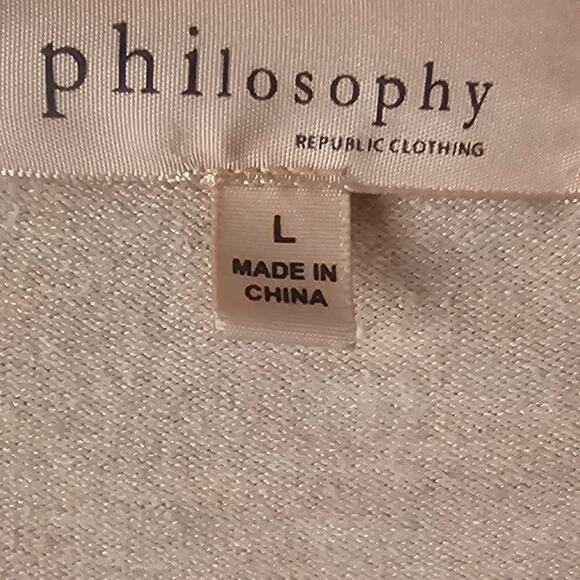 Philosophy Republic Clothing Beige Floral Bell Sleeve Knit Top Size Large - Picture 4 of 7